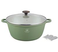 Royal Swiss® Faitout avec Revêtement Marbre, Couvercle en verre, Induction, 6 Litres, 28 cm, Noir (Verte, 28)