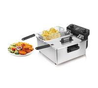 Royal Swiss Friteuse Acier inoxydable double bac DFX600, 2 thermostats indépendants 3L chaque, Paniers amovibles compatibles lave vaisselle, Filtre anti-odeur, Protection contre surchauffe