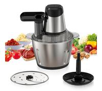 Royal Swiss® Hachoir Électrique 1000W - Chopper Multifonction avec Bol Inox 3L - Doubles Lames Acier Inox - 2 Vitesses - Robot Culinaire pour Viande, Légumes, Oignons & Herbes