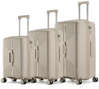 ROYAL SWISS Lot de 3 valises rigides en polypropylène avec serrure TSA, roulettes rotatives à 360°, bagage à main et grande valise