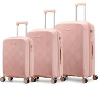 ROYAL SWISS Lot de 3 valises rigides en polypropylène - Bagages de voyage légers et résistants aux chocs avec doubles roulettes à 360° - 50/60/70 cm - Ensemble de valises à roulettes ultra légères