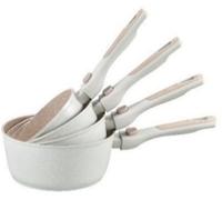 Royal Swiss Lot de 6 casseroles avec poignée amovible | Casseroles 14/16/18/20 cm + couvercle en verre universel | Convient à l'induction | Set de cuisine peu encombrant pour tous les types de plaques