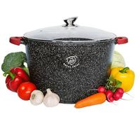 Royal Swiss® Marmite induction - Poêle induction avec Poignées amovibles - Ø 28 cm / 10,5 litres - Casseroles à soupe avec couvercle - Pan tous feux - Revêtement antiadhésif - Beige (Noir, 32cm)