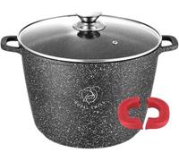 Royal Swiss® Marmite induction - Poêle induction avec Poignées amovibles - Ø 28 cm / 10,5 litres - Casseroles à soupe avec couvercle - Pan tous feux - Revêtement antiadhésif - Beige (Noir, 28cm)