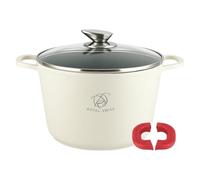 Royal Swiss® Marmite induction - Poêle induction avec Poignées amovibles - Ø 28 cm / 10,5 litres - Casseroles à soupe avec couvercle - Pan tous feux - Revêtement antiadhésif - Beige