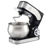 Royal Swiss Robot de Cuisine 1300W - Bol Inox 5L, Mouvement Planétaire, 6 Vitesses + Pulse, Fouet, Crochet à Pâte et Batteur Plat - Mixeur Puissant pour Pains, Gâteaux, Crèmes et Sauces