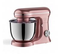 Royal Swiss® Robot de cuisine malaxeur pétrisseur 5 L 1500W - Bol Inox 5L - 10 Vitesses + Fonction Pulse - Mouvement Planétaire 360° - Batteur, Crochet, Fouet - Silencieux - Rose (Rose)