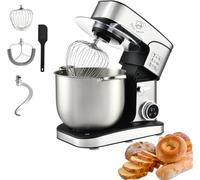 Royal Swiss® Robot Pâtissier Professionnel 2800W - Bol Inox 16L XXXXL - 12 Vitesses avec Écran LED Tactile & Minuteur - Pétrin Planétaire avec Crochet, Fouet, Batteur & Couvercle Anti-éclaboussures