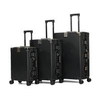 Royal Swiss® Set de Valises 3 Pièces - Noir Élégant - Coque Rigide Légère en ABS, Roues Pivotantes 360° - Bagage Cabine (S), Moyenne (M) & Grande (L) - Durable & Anti-Rayures