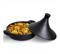 Tajine - ROYAL SWISS - Aluminium Noir - Ø 32 cm - 5 litres - Couvercle en forme de cône