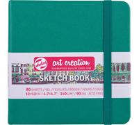 Carnet Croquis 12x12 Cm - 80 Feuilles - 140g - Vert Forêt - Royal Talens
