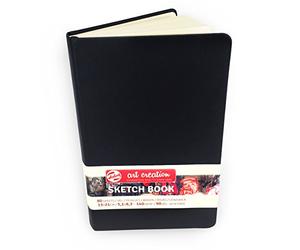 Royal Talens Carnets à croquis avec revers rigide 80 feuilles 140 g/m² 13 x 21 cm Couverture noire