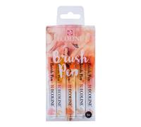 ROYAL TALENS Ecoline Brush Pen Set de 5 marqueurs pointe feutre - Teintes beige rose | Marqueurs à dégrader pour lettering, dessin & journaling