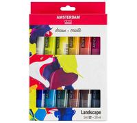 Royal Talens Etui 12 Tubes 20ml Peinture Acrylique Amsterdam Coloris Paysage