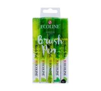 Royal Talens Feutre Aquarelle Coups De Pinceau Avec La Pointe Ecoline Kit (5ks) Nuances De Vert, Non-Permanent, Marqueurs, Marqueurs, Art Fournitures
