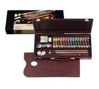 Royal Talens Rembrandt – Coffret peinture à l'huile Traditional, 16 couleurs + pinceaux + boîte luxe