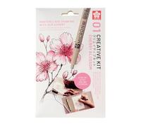 ROYAL TALENS Sakura Creative Kit de 3 stylos, 3 feuilles de papier A6 Multi Media (fleurs de cerisier)