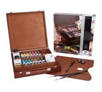 Van Gogh – Coffret de peintures à l'huile Set d'inspiration – 14 x 40 ml – Boîte en bois, accessoires