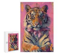 Royal Tiger King Art Print Puzzle 1000 Pièces Educa Jouet en Bois Cadeau Unique Décoration Intérieure Jeu Éducatif Challenge Toy Adultes Et Enfants À Partir De 14 Ans 1000 PCS