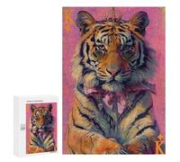 Royal Tiger King Art Print Puzzle 1000 Pièces Educa Jouet en Bois Cadeau Unique Décoration Intérieure Jeu Éducatif Challenge Toy Adultes Et Enfants À Partir De 14 Ans 300 PCS
