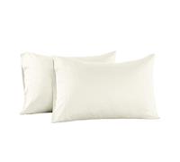 Royal Tradition Lot de 2 taies d'oreiller en viscose de bambou, taille standard/queen size, fraîches et douces, ivoire
