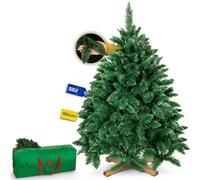 Royal Trees Sapin de Noël artificiel 150 cm - Pin forestier artificiel dense, avec 355 pointes, petit sapin de pin réaliste, avec support en bois solide et sac de rangement