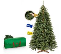 Royal Trees Sapin de Noël artificiel de 220 cm - Épicéa de Sibérie artificiel avec 1224 pointes et 101 branches - Vert réaliste - Arbre de Noël dense avec support en bois et sac de rangement