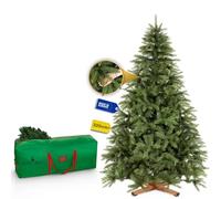 Royal Trees Sapin de Noël artificiel 220 cm - Épicéa scandinave artificiel, arbre de Noël dense avec 905 pointes, grand arbre de Noël réaliste en épicéa incluant un support en bois stable et un sac de