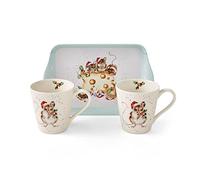 Royal Worcester Wrendale Deigns Ensemble tasse et plateau Motif souris de Noël