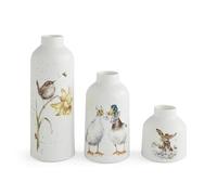 Royal Worcester Wrendale Deigns Lot de 3 vases à fleurs en céramique Tailles assorties
