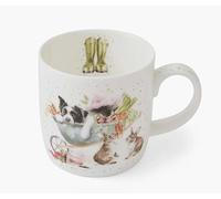 Royal Worcester Wrendale Deigns Sleeping on The Job Mug en céramique Motif chien et chat 0,3 l