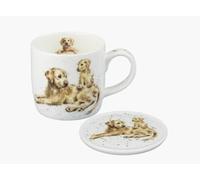 Royal Worcester Wrendale Deigns Tasse et dessous de verre Motif labrador 0,3 l