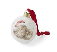 Royal Worcester Wrendale Designs Boule de Noël 1er Noël pour mère et bébé hibou datée 2025