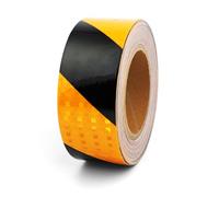 RoyalChic Bande réfléchissante jaune et noire - 25 m x 5 cm - Ruban réfléchissant autocollant - Marquage de sécurité - Ruban d'avertissement accrocheur pour véhicules, voitures, remorques, extérieur