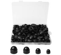 RoyalChic Lot de 108 Capuchons Hexagonaux Protection Vis et Écrous M6-M12 | Comprend M6 M8 M10 M12, en Plastique Noir, Type Cache-Vis et écrous à Chapeau pour Intérieur et Wxtérieur