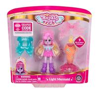 Royale High Poupée sirène légère de 7,6 cm - 1 figurine avec 9 accessoires de mode - Code article virtuel inclus - Série 3 - À partir de 5 ans