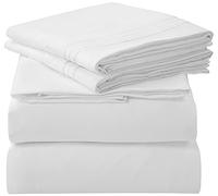 Royale Linens - Parure de lit 4 pièces pour très Grand lit californien - Parure de lit en Microfibre brossée 1800 - 1 Drap-Housse, 1 Drap Plat, 2 taies d'oreiller - Parure de lit résistante aux Plis