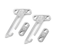 ROYALEAD Lot de 2 limiteurs de fenêtre réglables en acier inoxydable 304 avec clips de sécurité et fond lisse pour une installation sûre