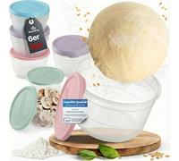 RoyalFay boîte à boules à pizza Piccolo lot de 6 avec couvercle qualité alimentaire récipient à ingrédients boîte de fermentation (couleur différent)