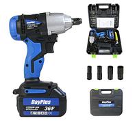 Royalswill Clé à chocs sans fil 21 V, 420 N.m, clé à choc électrique 1/2" avec batterie 6,0 Ah, 4 douilles à choc 14 mm, 17 mm, 19 mm, 22 mm, chargeur rapide et étui de transport