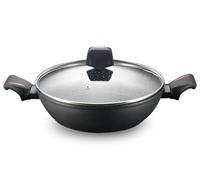 ROYALTY LINE, Casserole peu profonde en aluminium forgé avec revêtement en marbre, compatible gaz, électrique, céramique, halogène, induction - 28 cm, couleur marbre