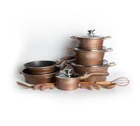 ROYALTY LINE_RL-ES2014M COPPER_Ensemble de batterie de cuisine à revêtement en marbre_60*37 * 43 cm
