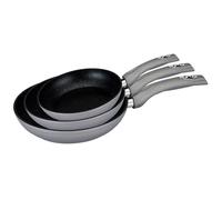 Royalty Line RL-FM3F3 : Set de 3 poêles en aluminium forgé avec revêtement en marbre Gris