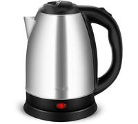 Royalty Line, RL-SSK17L Bouilloire Électrique 1,7L 1500W Argenté en Acier Inoxydable, Design sans Fil avec Rotation 360°, Système de Protection Automatique, Idéale pour Thé et Café