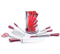 Set De Couteaux Avec Support 8 Pieces Royaltyline RLKSS804-RED Royalty Line
