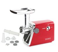 Royalty Line - Robot Hachoir à Viande Électrique RLMG5-RED - Lames Inox - Accessoires Saucisses & Kubbe - Pied Antidérapant - Puissant & Silencieux - 3 Grilles - Rouge