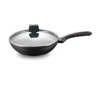 ROYALTY LINE, Wok en aluminium forgé avec revêtement en marbre, compatible gaz, électrique, céramique, halogène et induction - diamètre 32 cm, couleur marbre