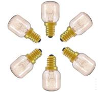 Royalux Lot de 6 petites ampoules à incandescence E14 de rechange pour four, micro-ondes, réfrigérateur, congélateur et lampe de sel de l'Himalaya 15 W Blanc chaud