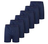 ROYALZ Boxer Homme Style Américain Basic Lot de 6 Slip Garçons Boxers Classique 100% Coton Soft Casier 6 Set Hommes sous-vêtements, Couleur:Navy Bleu, Taille:S