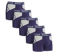ROYALZ caleçon Boxer Homme Boxer 5-Pack Sportif-Moderne Design, Ensemble de 5 (95% Coton / 5% Elasthanne), Taille:M, Couleur:5 Bleu foncé/Gris
